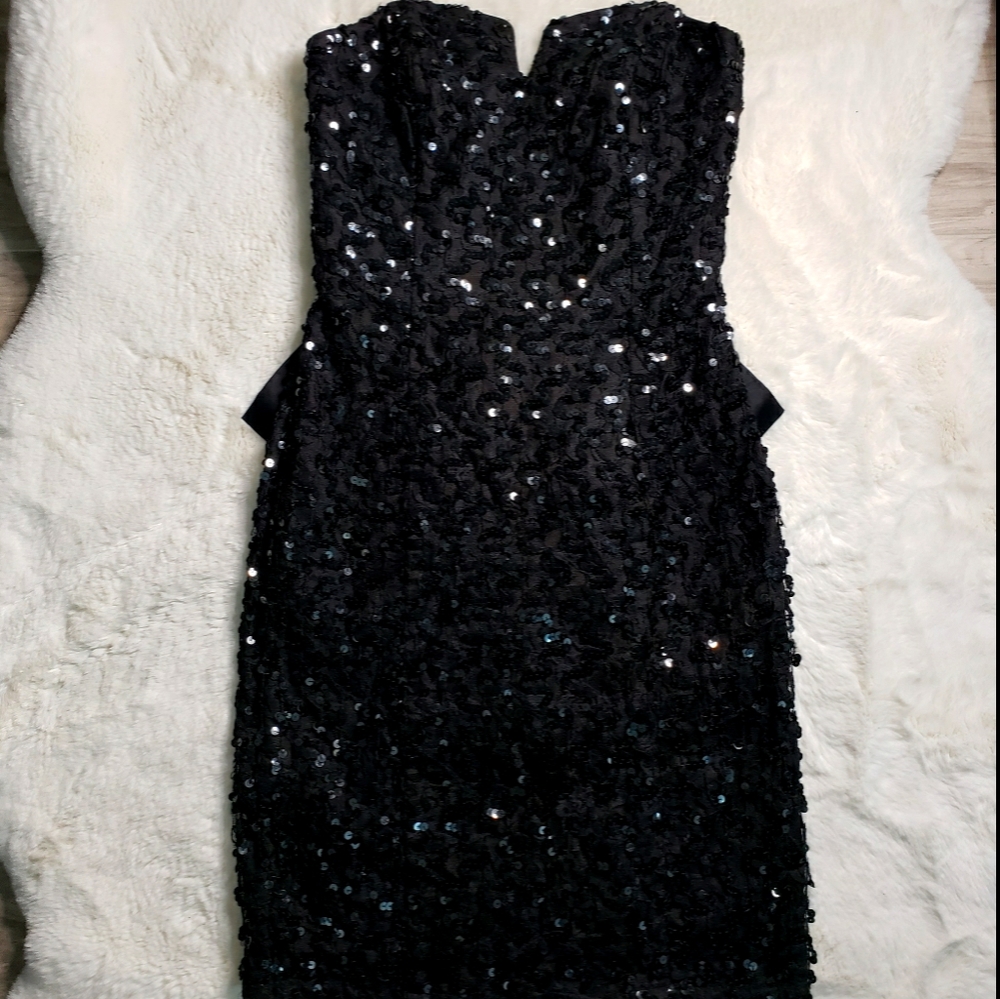 Black Sequence Party Dress